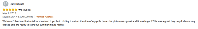 Amazon review